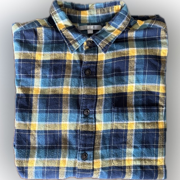 Uniqlo Other - Uniqlo | men’s Teal and Mustard Plaid Shirt